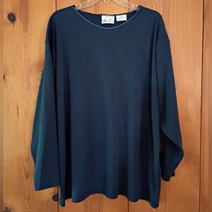 Kathie Lee Knit Boat Neck Top Long Sleeve